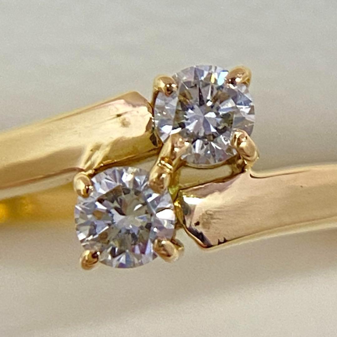 K18 天然ダイヤモンドリング　D0.19ct　サイズ11号　18金　イエロー