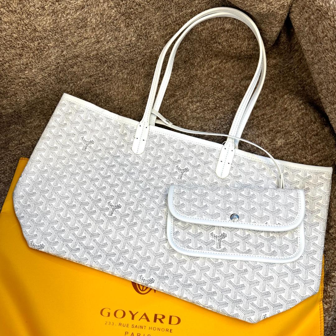 美品 GOYARD ゴヤール サンルイPM ホワイト ポーチ トート