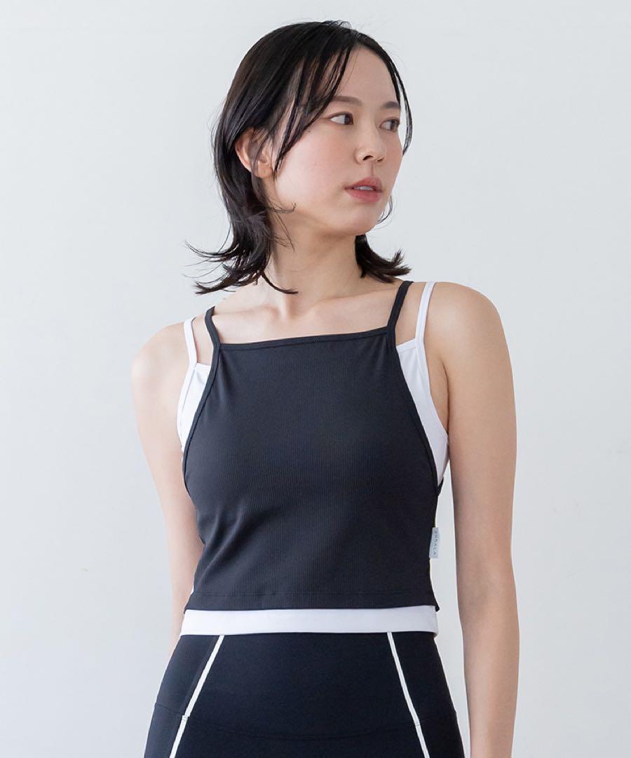 新品未使用❤️ 【SUKALA】リブコンビショートタンクトップ❤️MブラックLAVA
