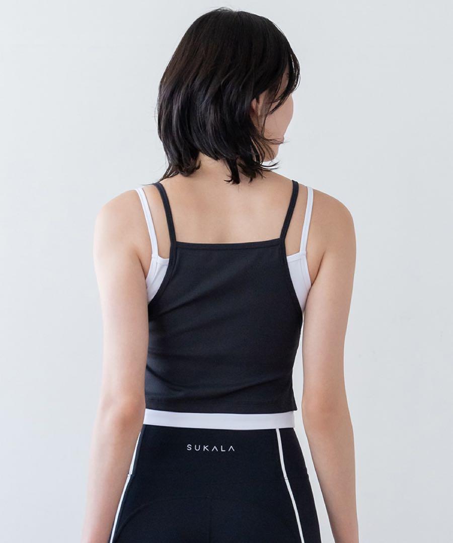 新品未使用❤️ 【SUKALA】リブコンビショートタンクトップ❤️MブラックLAVA