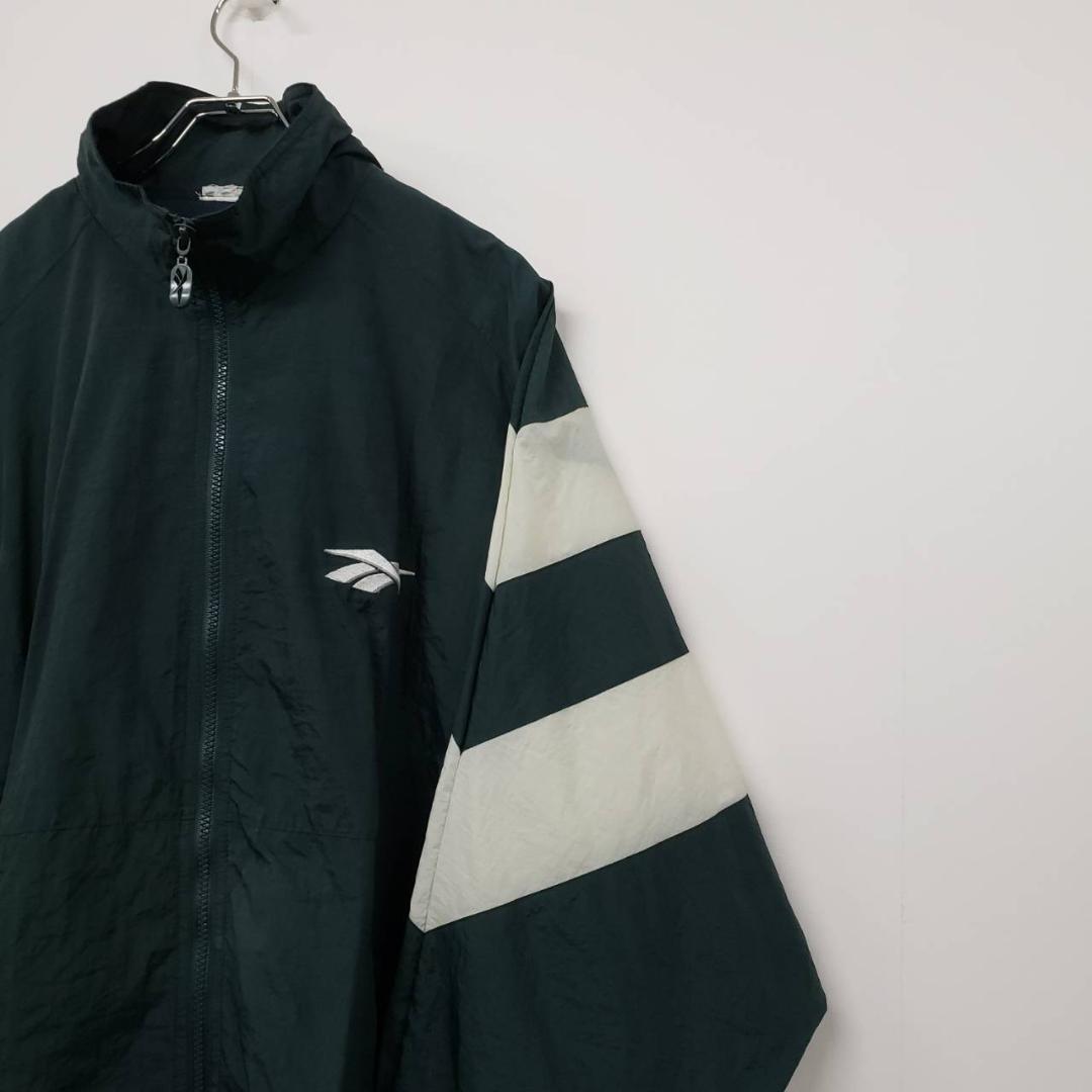 第一ネット 古着 90s リーボック 刺繍ロゴ ナイロンジャケット