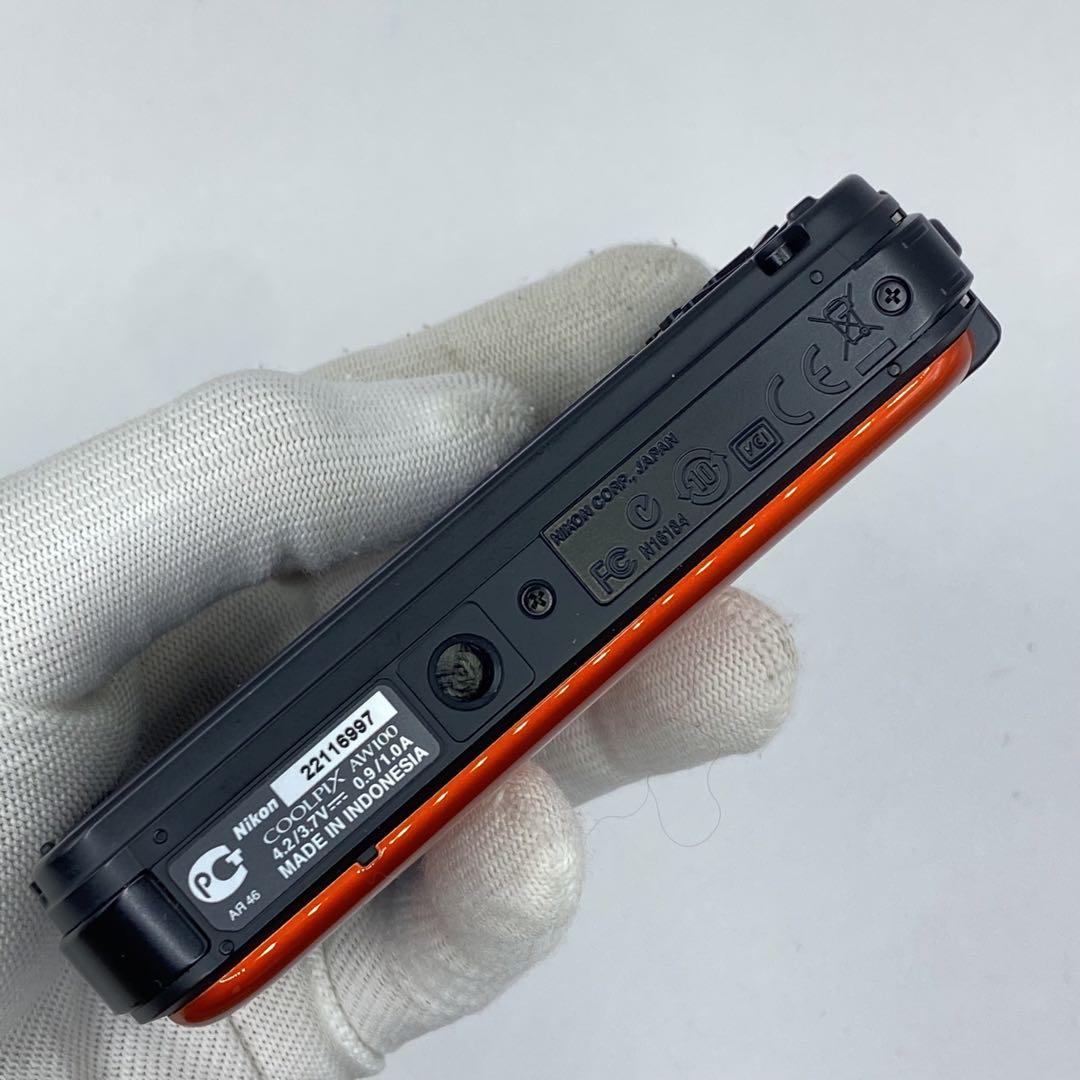 [美品]ニコン クールピクス AW100 防水デジタルカメラ　オレンジ　箱付き
