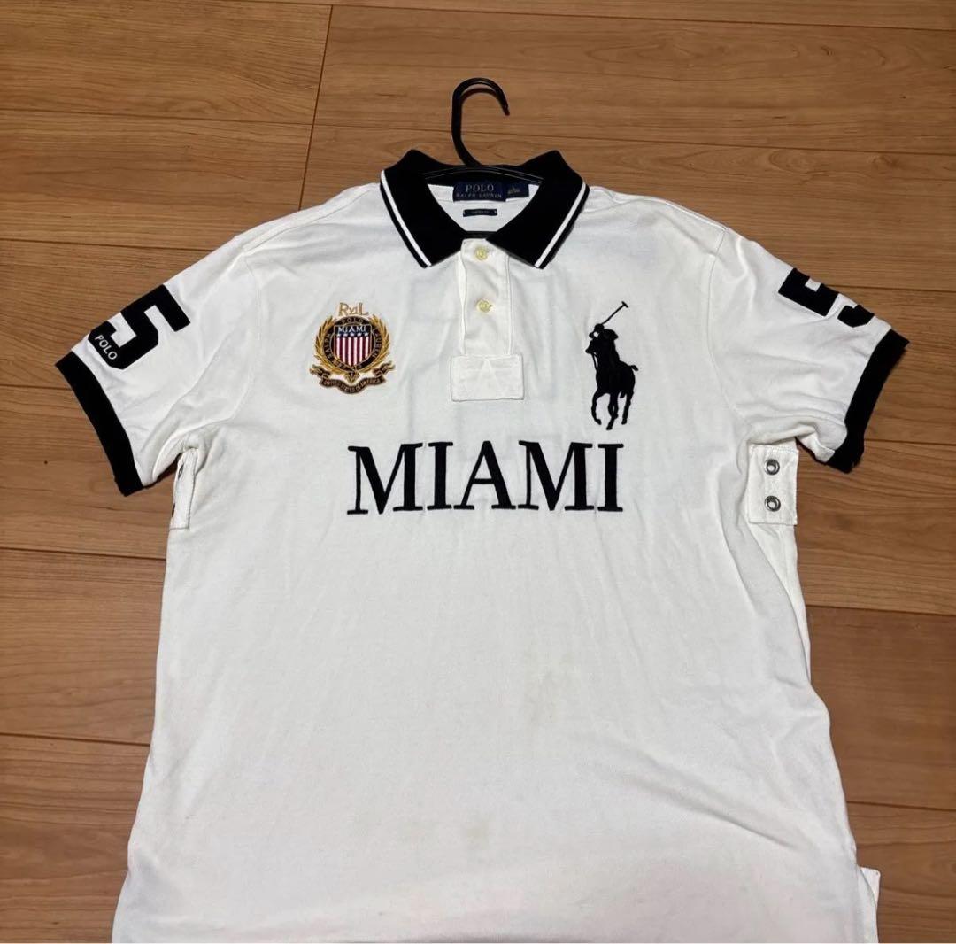 POLO RALPH LAUREN ポロシャツ MIAMI ビッグポニー 白L POLO RALPH LAUREN