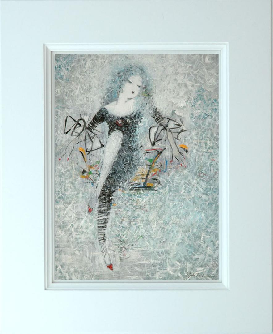 絵画 インテリア 額付き (銀) 油絵 uF6-010711 人物 女性像