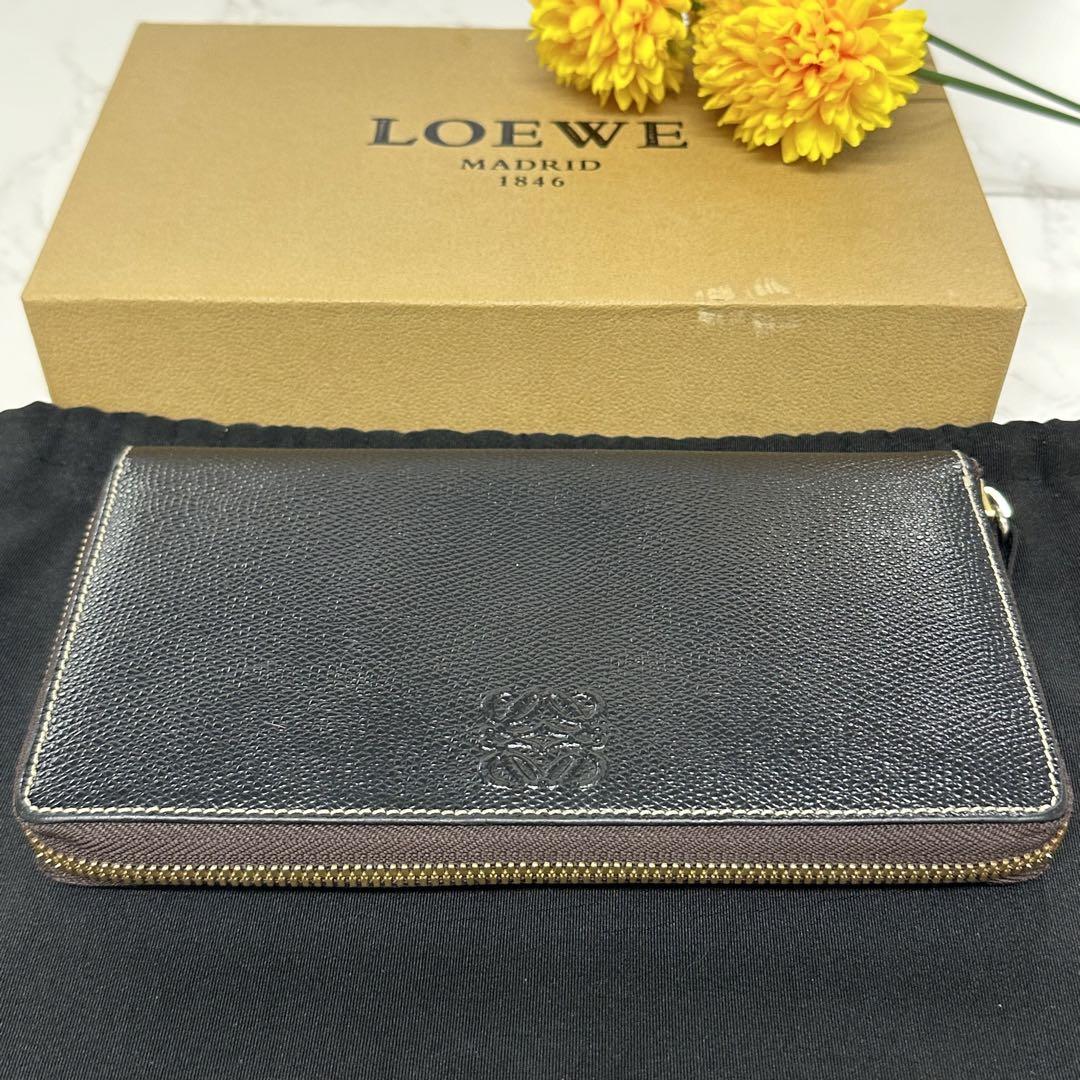 ロエベLOEWE 財布長財布アナグラムラウンドファスナー