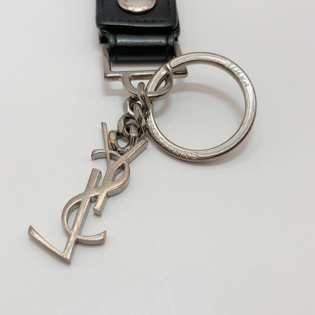 【SAINT LAURENT 】サンローラン カサンドラ ロゴキーリングブラック
