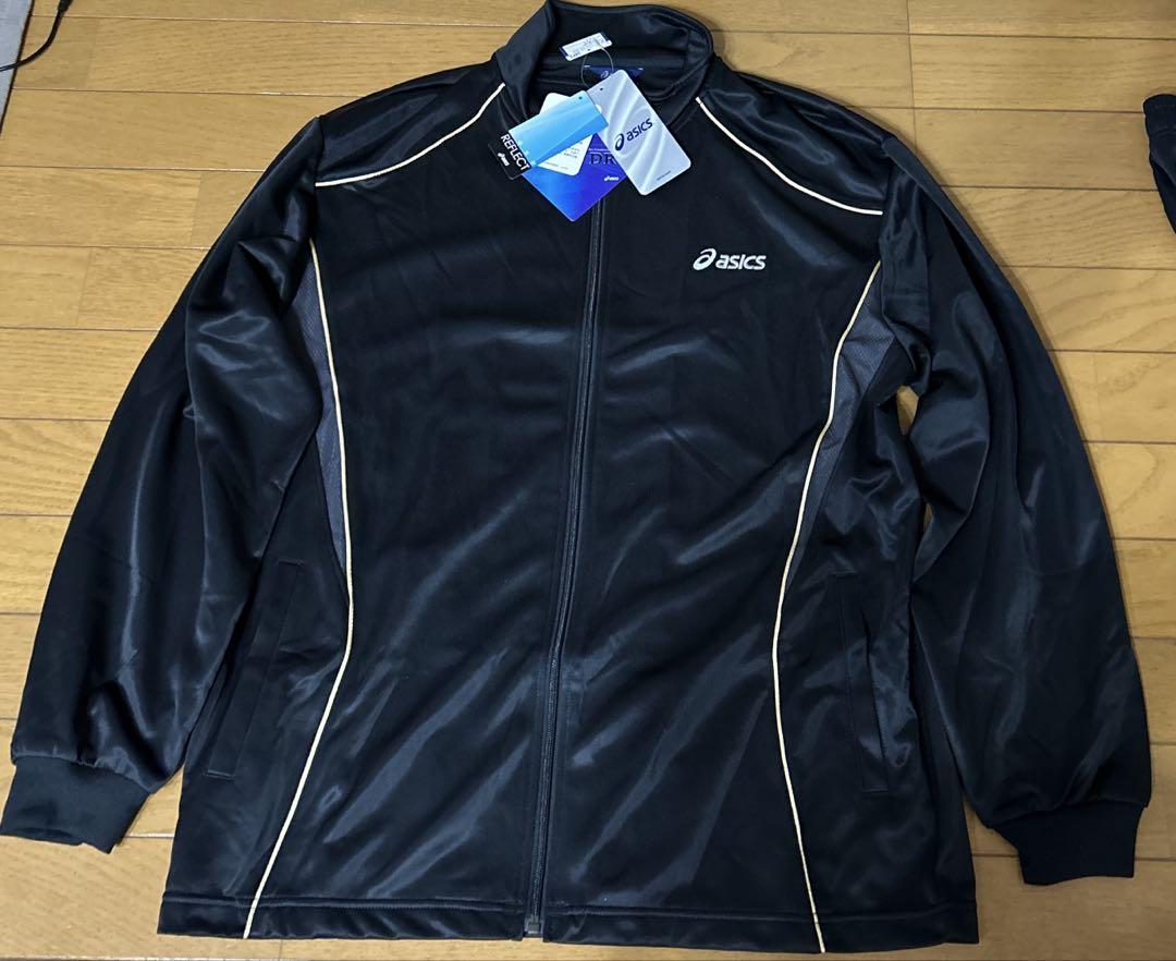 アシックス　asics トレーニング　ジャージ　上下 　セットアップ　黒　L