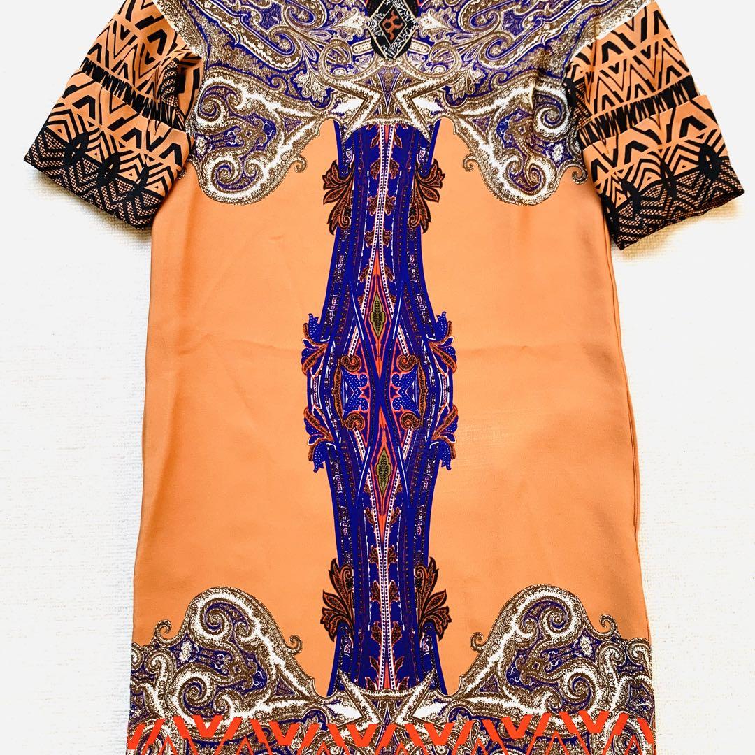 ETRO エトロ シルク100% ワンピース ミニ スカーフ柄 イタリア製 40