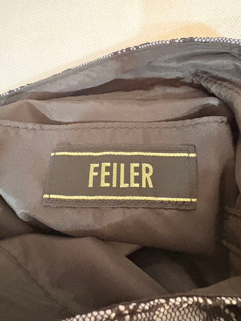 フェイラー　巾着バッグ　ハイジ　レース　黒