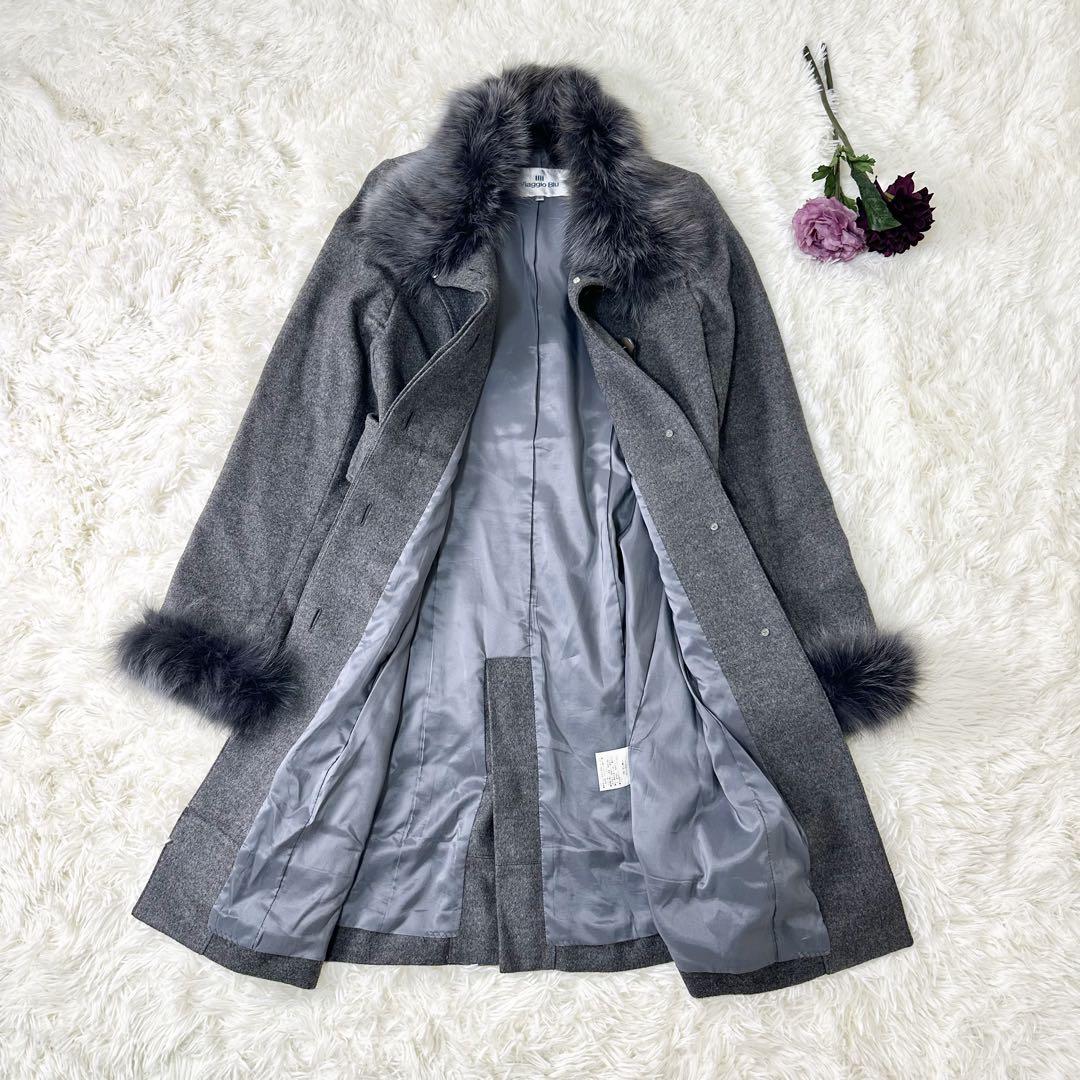 ビアッジョブルー カシミヤ30％✨ ロングコート フォックス