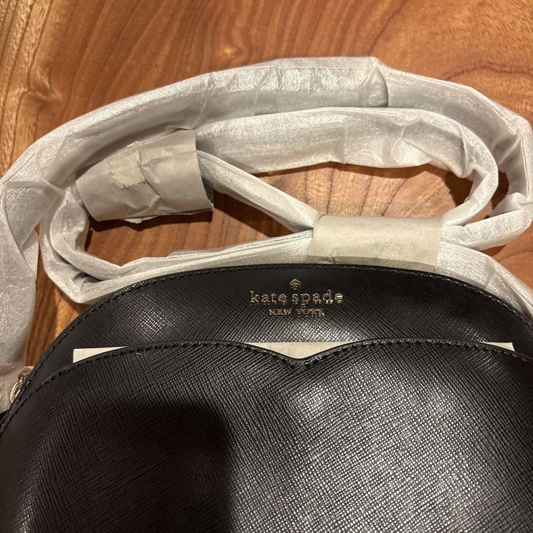 kate spade 黒 レザー ショルダーバッグ