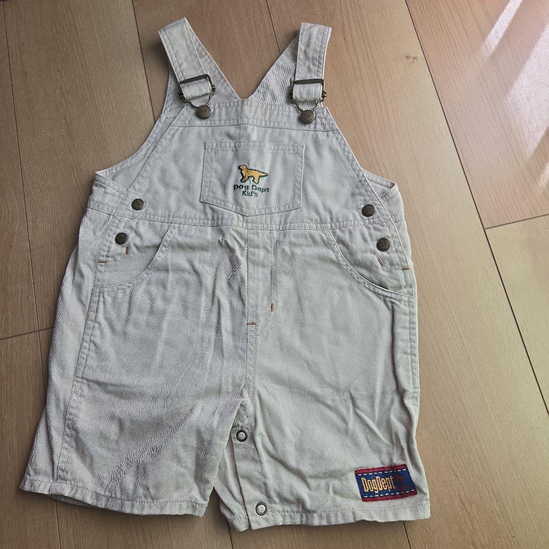 ドッグデプトデニム刺繍オーバーオール