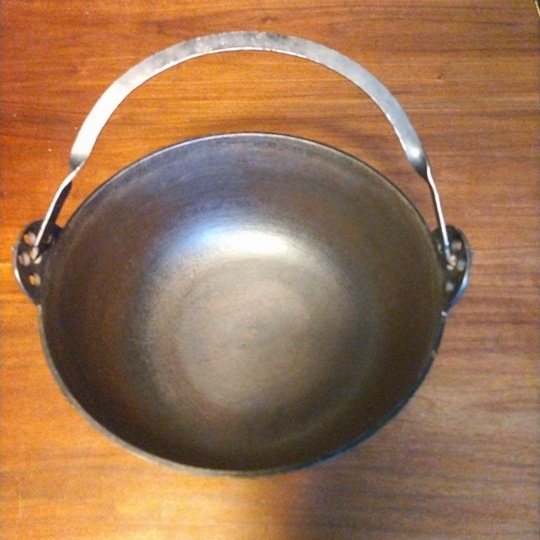 南部鉄器 及源鋳造 盛栄堂 鉄鍋 いろり鍋 外径約30.5cm 高さ約13cm