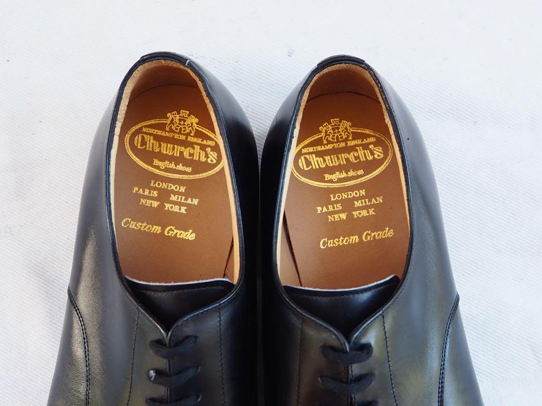 靴 Church's Cartmel Black Straight Tip