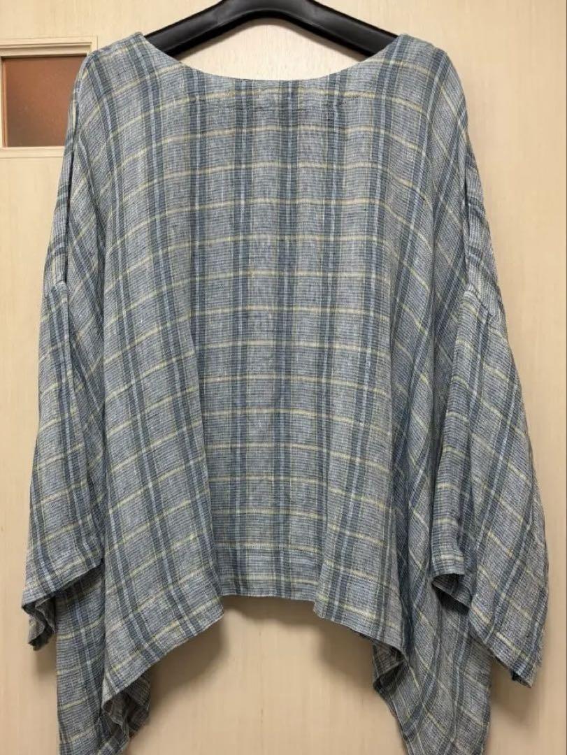 nest Robe リネンアドラスチェックプールオーバー