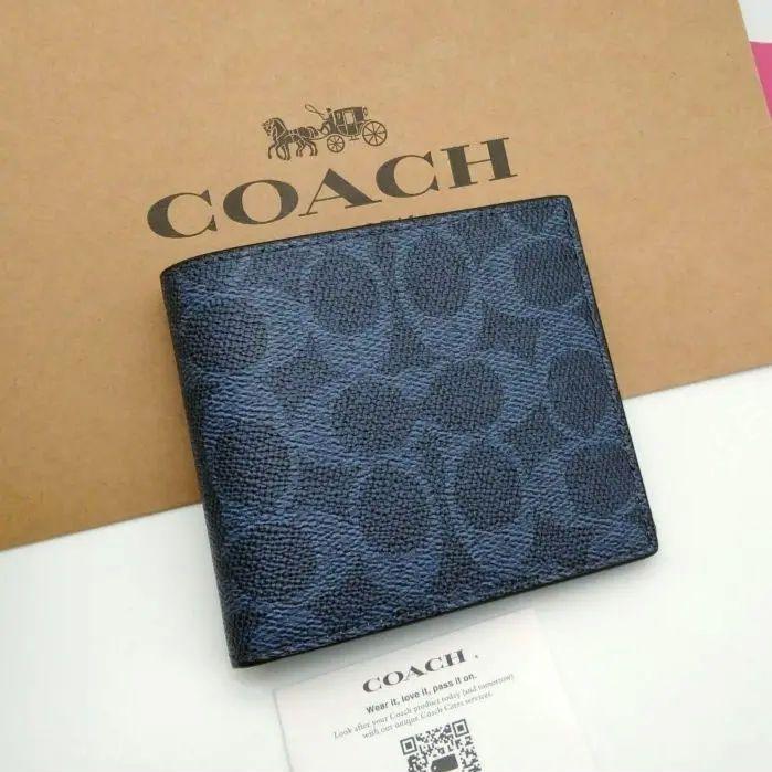 新作　新品　COACH　折り財布　メンズ　人気の小銭入れ付き