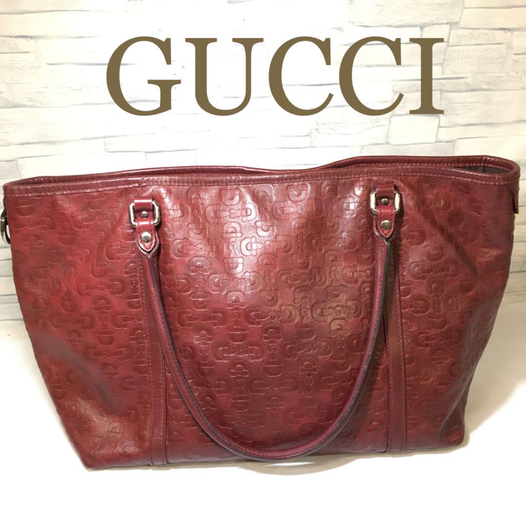 売れ筋アイテムラン ⑧GUCCI ボルドー トートバッグ レザー グッチ 