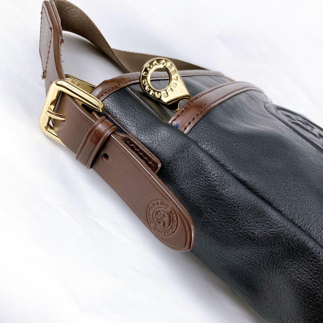 美品✨CASTELBAJAC ショルダーバッグ クロスボディ 斜め掛け 黒 茶