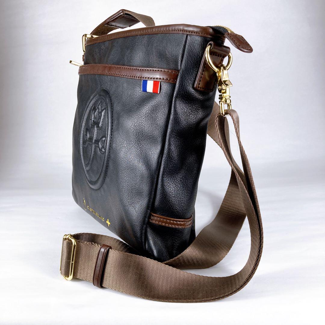 美品✨CASTELBAJAC ショルダーバッグ クロスボディ 斜め掛け 黒 茶
