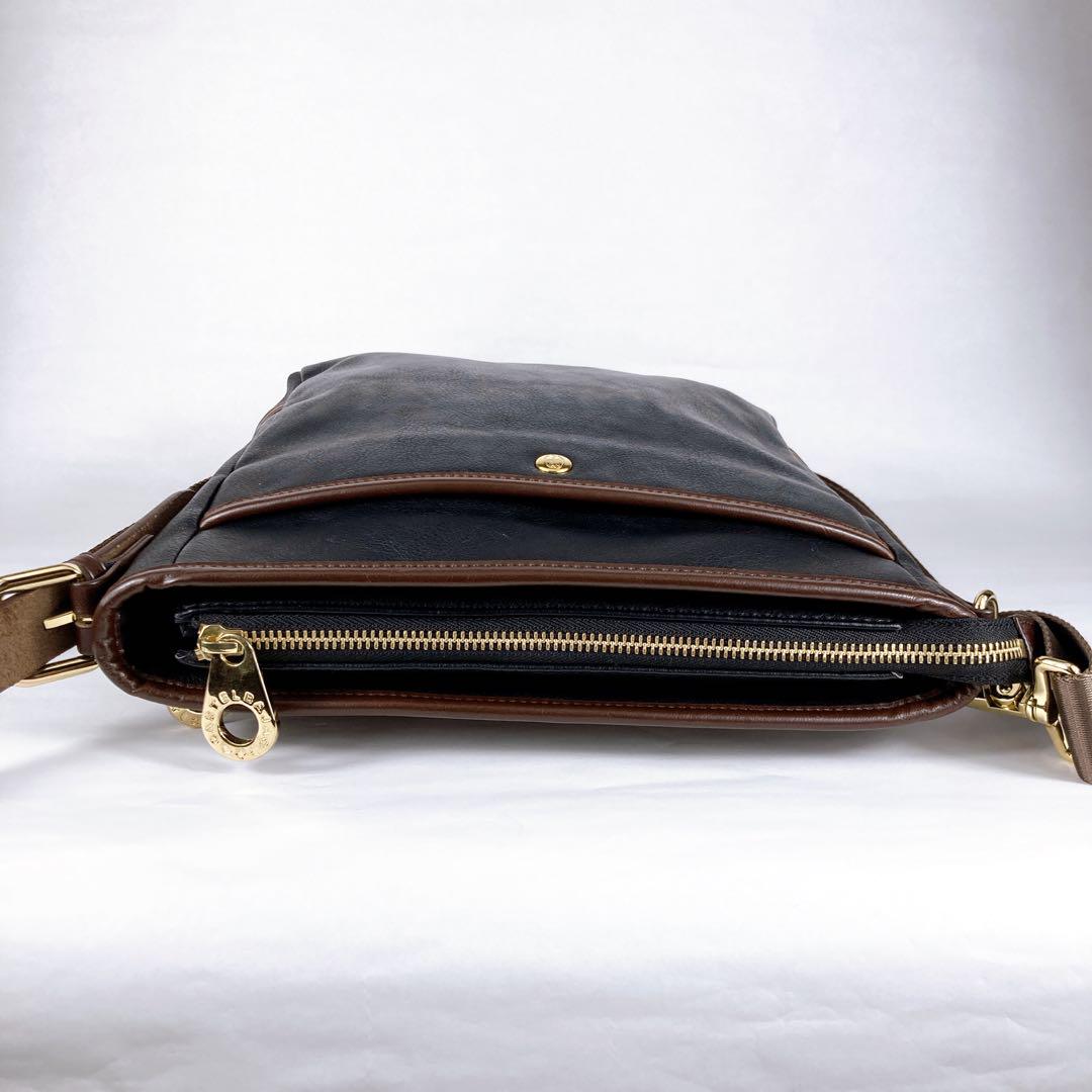 美品✨CASTELBAJAC ショルダーバッグ クロスボディ 斜め掛け 黒 茶