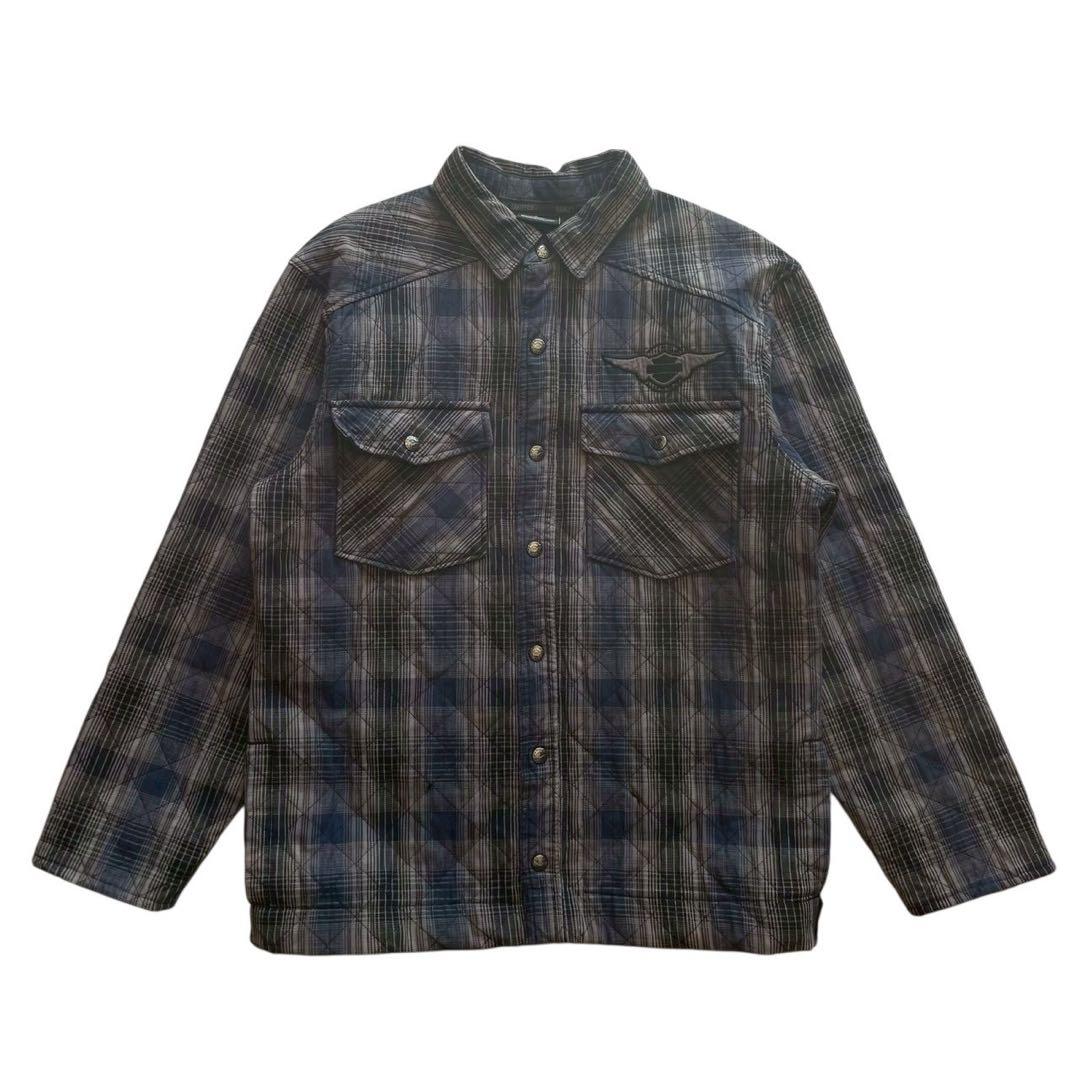 ハーレー オンブレ 中綿ジャケット HarleyDavidson 古着 LL Harley-Davidson