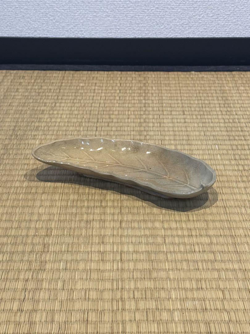 萩焼 ゆずり葉形 向付 5客 江戸期 箱付 和食器 懐石料理道具
