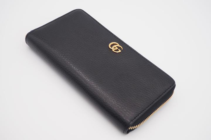 HOT安い GUCCI ブラック ABランク 美品 sNbUl-m32577555434 ラウンドファスナー長財布 GGマーモント 格安送料無料