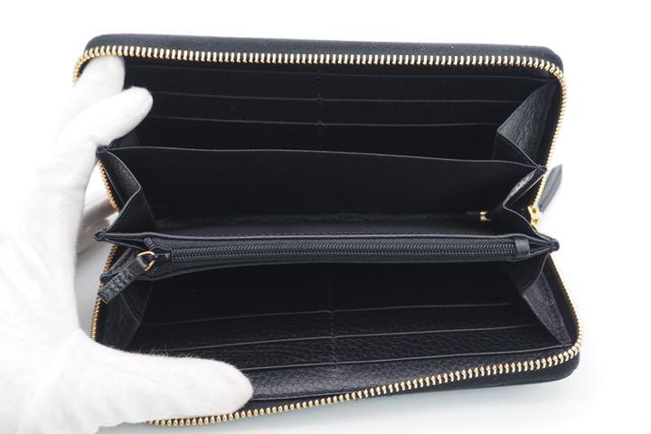HOT安い GUCCI ブラック ABランク 美品 sNbUl-m32577555434 ラウンドファスナー長財布 GGマーモント 格安送料無料