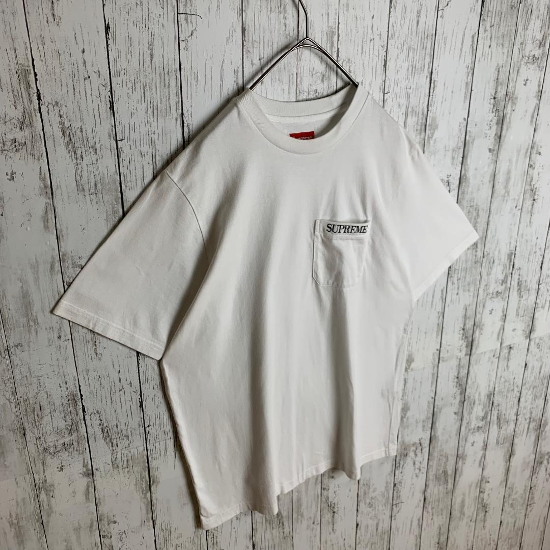 【人気・即完売モデル】シュプリーム☆ポケット刺繍ロゴ入りTシャツ/1786