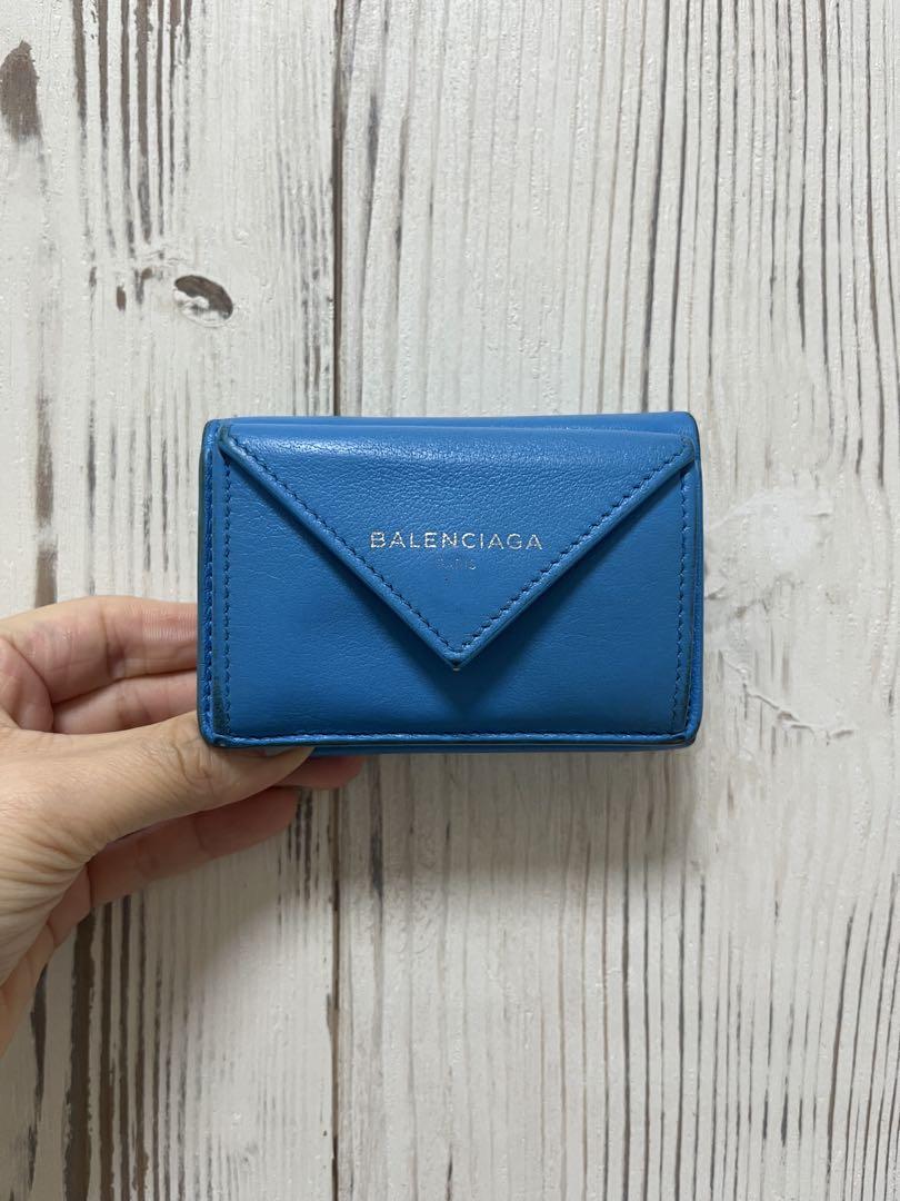 爆買い！ BALENCIAGA ブルー メルカリ - 三つ折り財布 小物