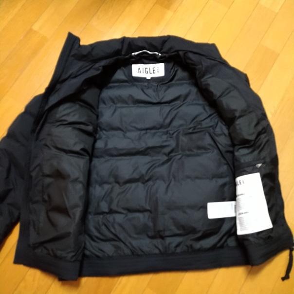 AIGLE ダウンジャケット 撥水 ジップアップダウン ブラック