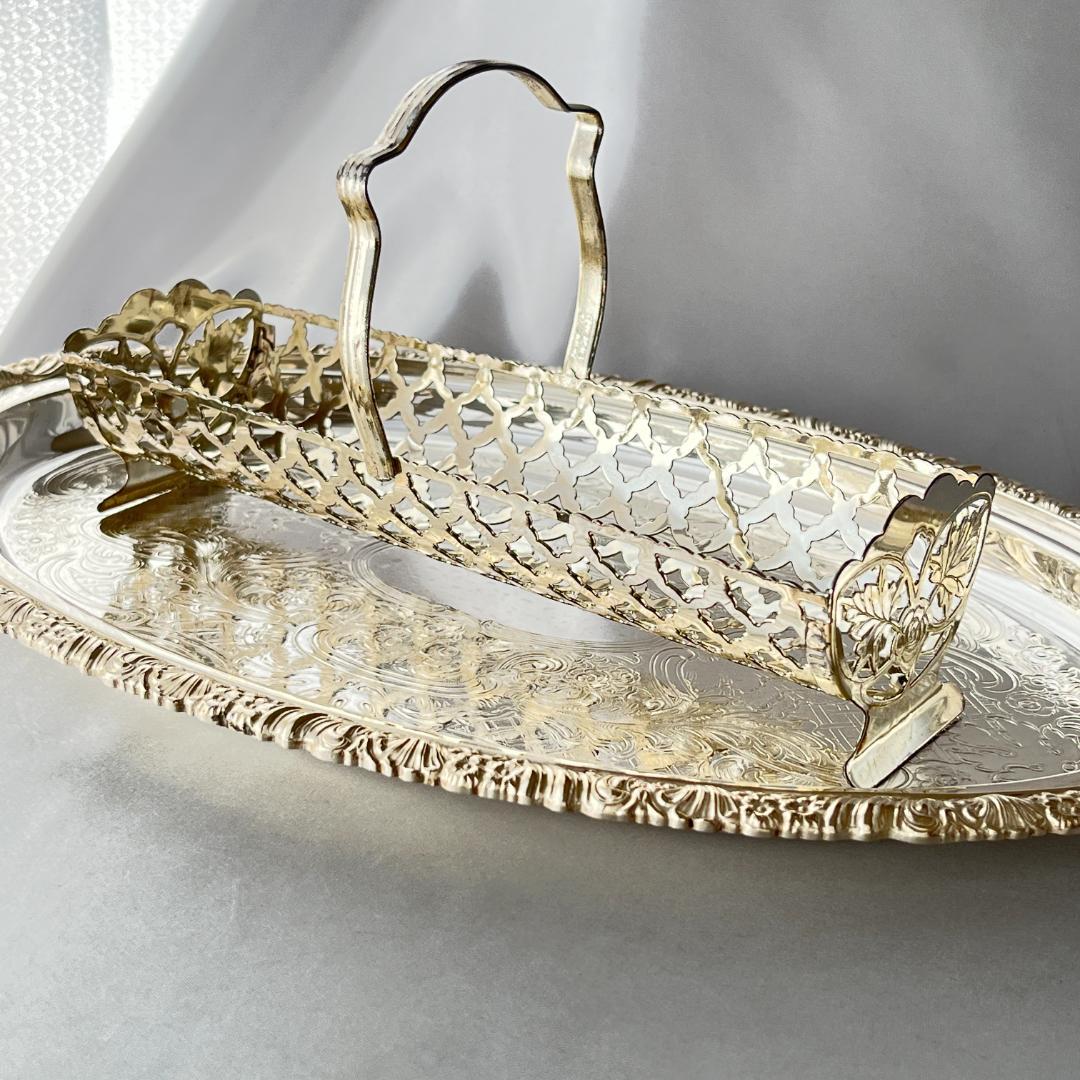 QUEEN ANNE ビスケット マカロンスタンド シルバープレートやや傷や汚れあり