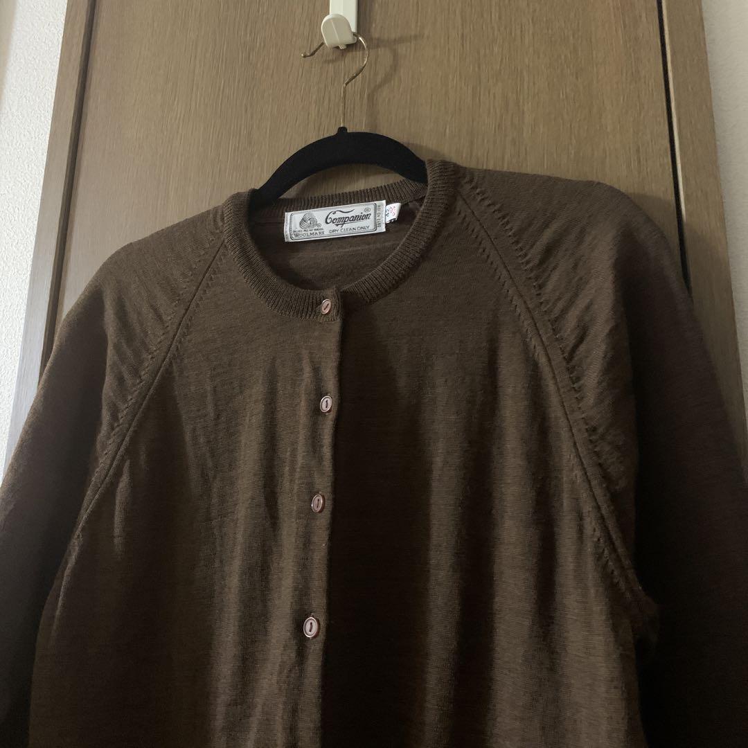 vintage くまさん　ブラウン　カーディガン　仕立ての良い　uncinq