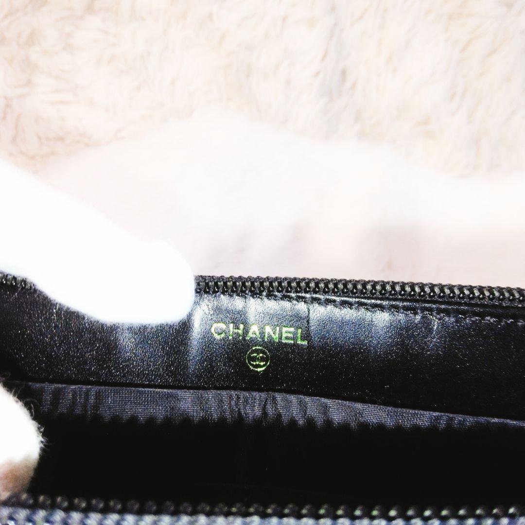 【美品】CHANEL シャネル ラウンドファスナー長財布キャビアスキンココマーク
