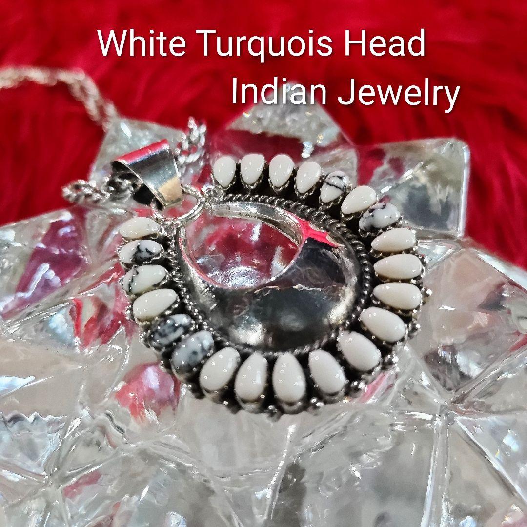 ズニ族ホワイトターコイズクラスターヘッド