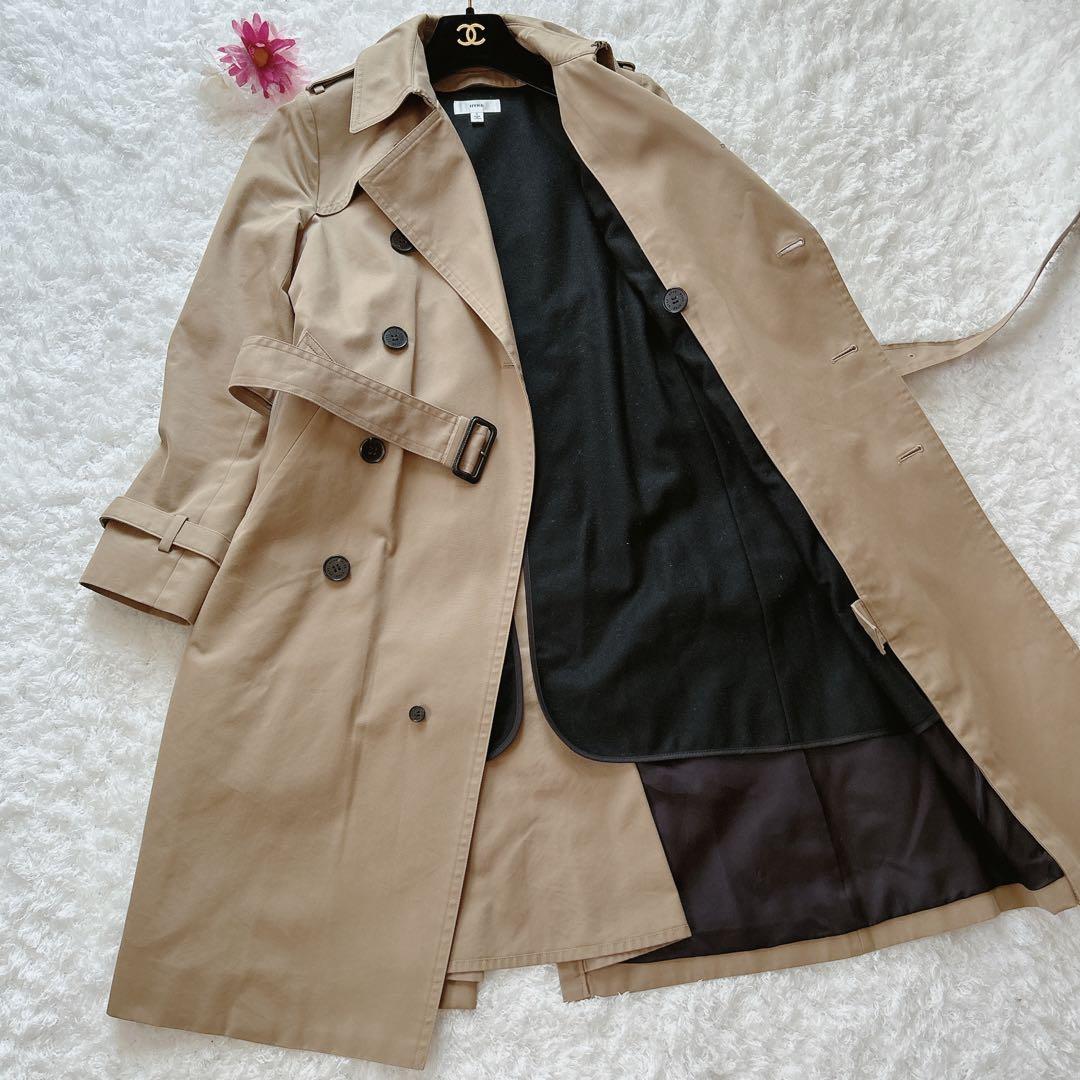 【極美品】ハイク　ロングトレンチコート  ベージュ   ライナー付   サイズ1