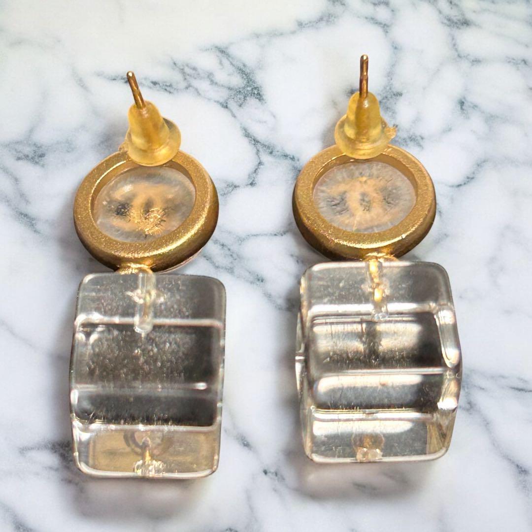 CHANEL ゴールドクリアドロップピアス