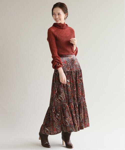 100%新品限定SALE イエナ IENA LA BOUCLE ベロアペイズリースカート 36 7HVyN-m32593341244 高品質格安