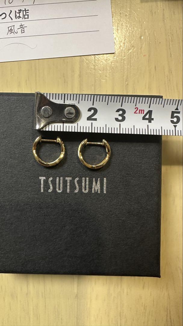ツツミ K18イエローゴールドダイヤモンドピアス