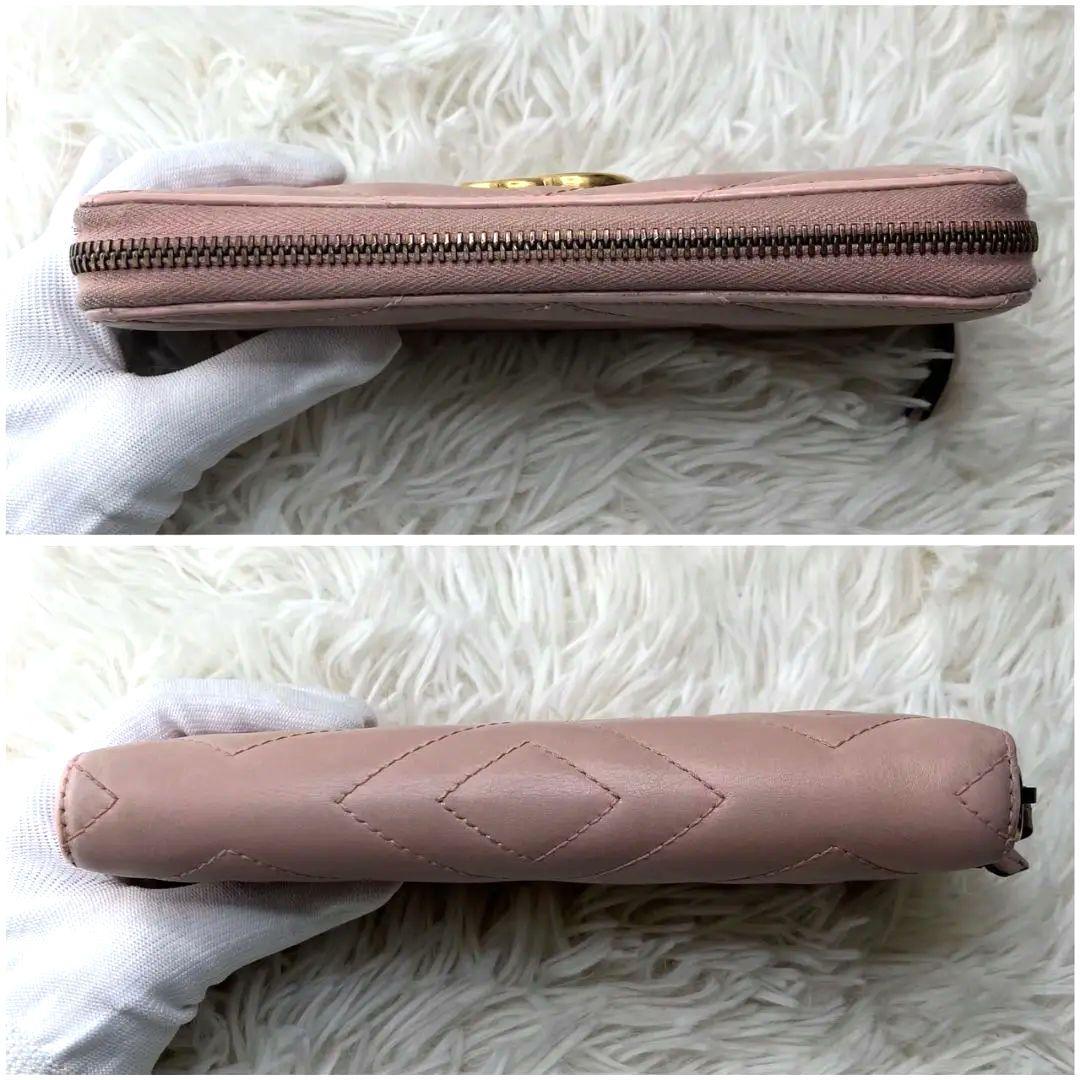 美品✨️グッチ GG マーモント 長財布 ラウンドジップ キルティング