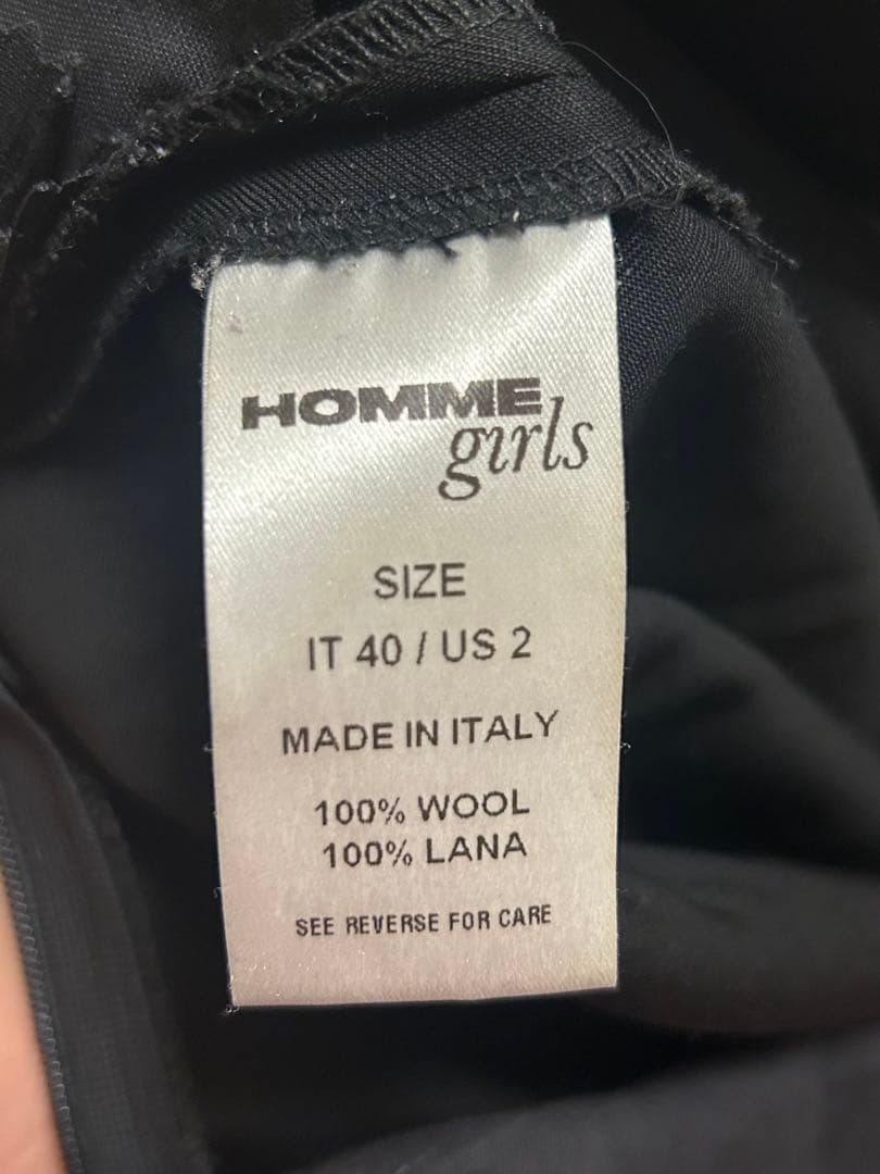 HommeGirls ブラック クラシック オムガール ブラック パンツ HommeGirls ブラック クラシック オムガール ブラック パンツ