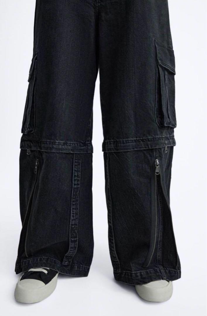 即完品】zara デタッチャブル カーゴデニムパンツ EUR40