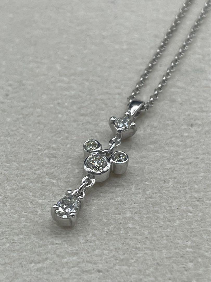 JC218★高級 ダイヤモンド0.2ct K18WG ネックレス