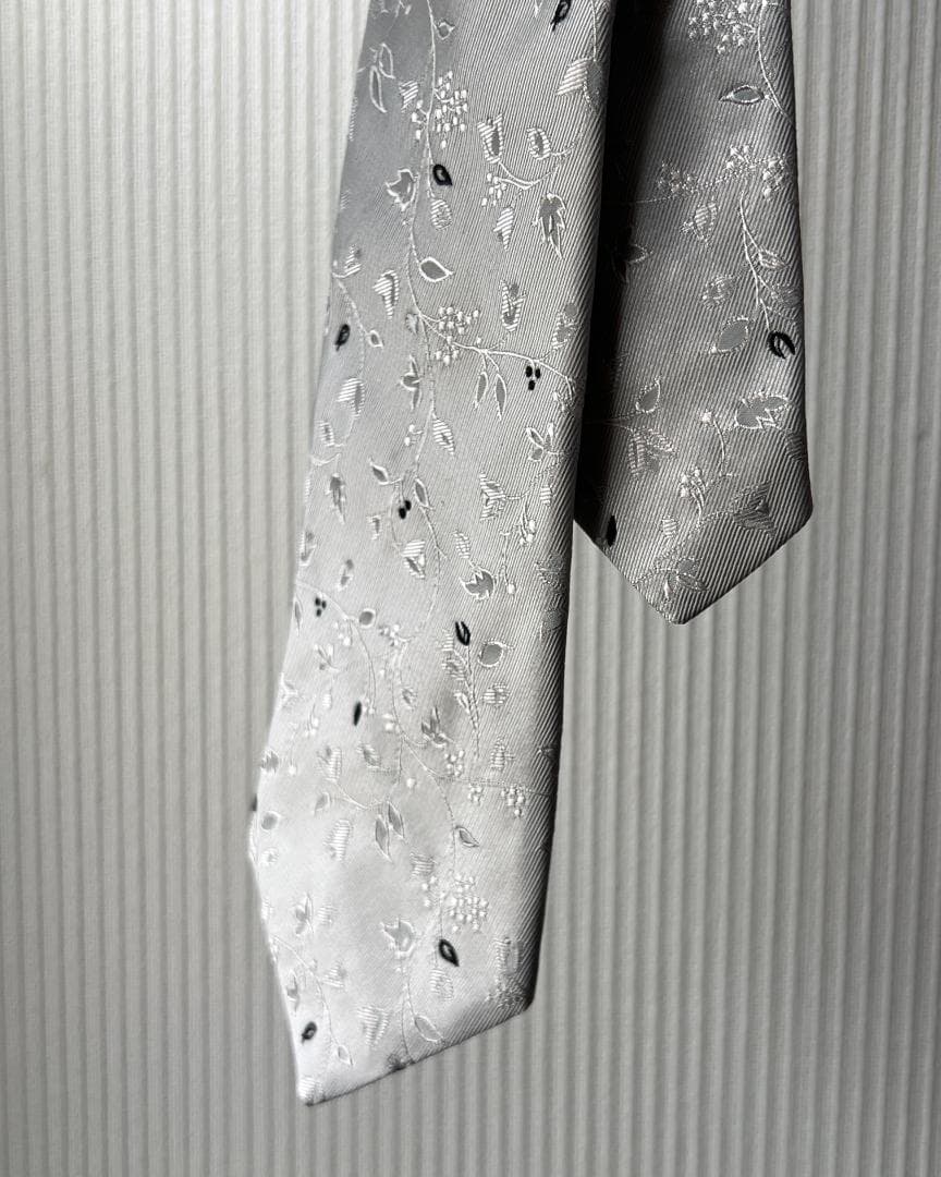 2000年代前半 agnès b. 総花柄 刺繍 シルク ネクタイAgnes b