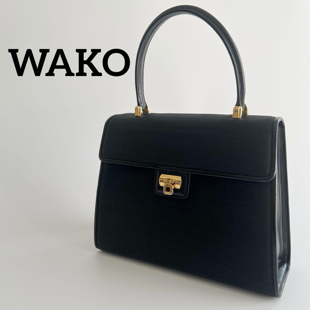 WAKO ワコウ ハンドバッグ フォーマル リザードスキン 本革 ゴールド金具 美品 定価10万程 WAKO 銀座 Ginza 和光 ワコウ フォーマル