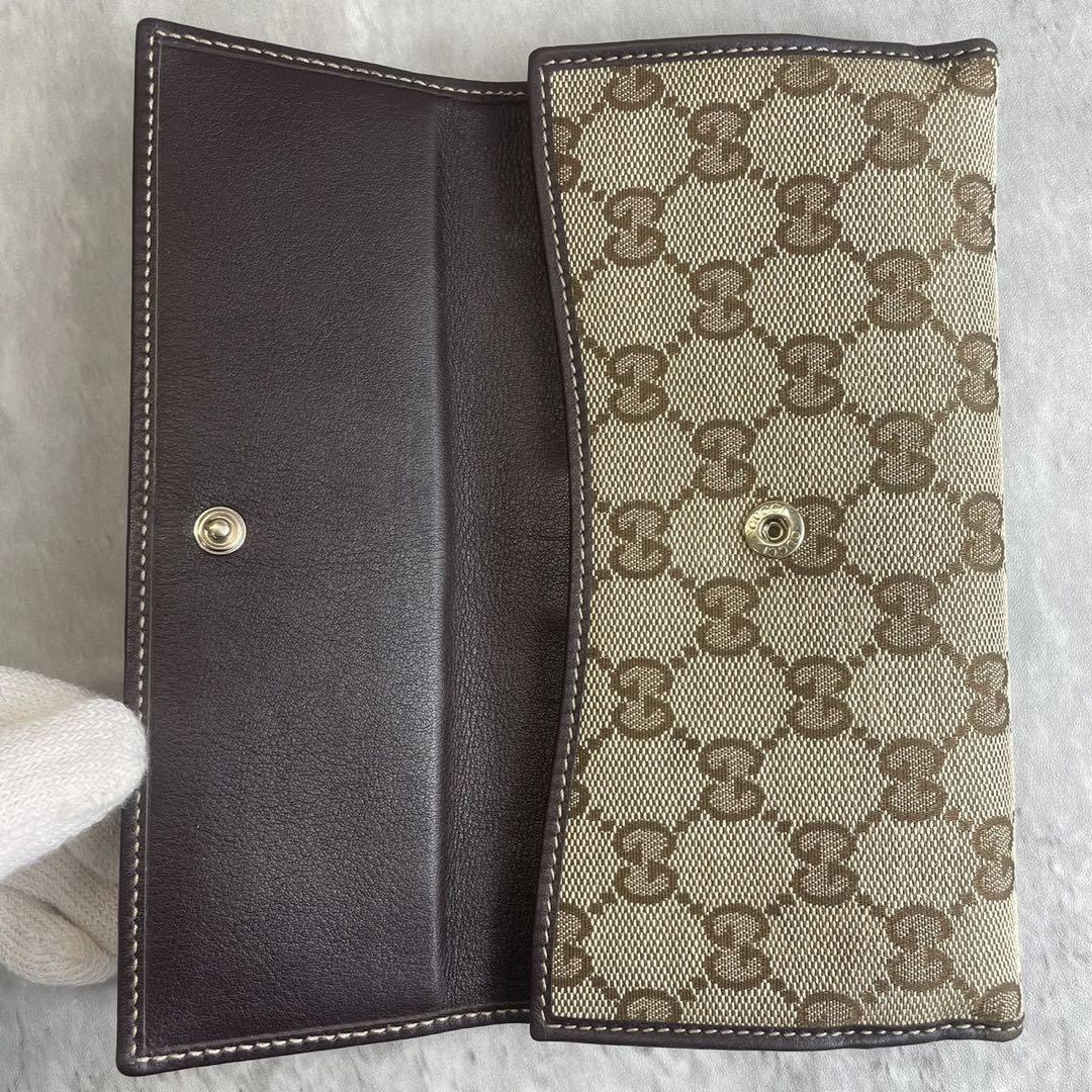 GUCCI グッチ　長財布　ラブリーハート　GGキャンバス ダークブラウン グッチ GUCCI ラブリーハート ダークブラウン GGキャンバス 三