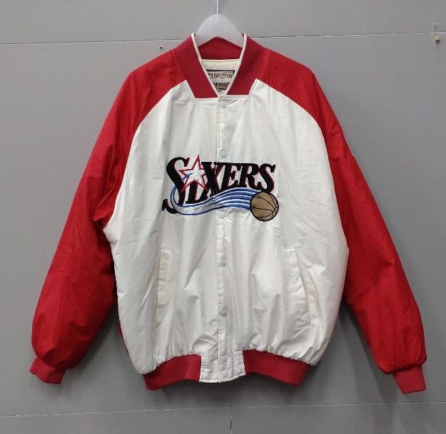 希少 NBA 76ers SIXERS 2XL スタジャン ビッグサイズ www