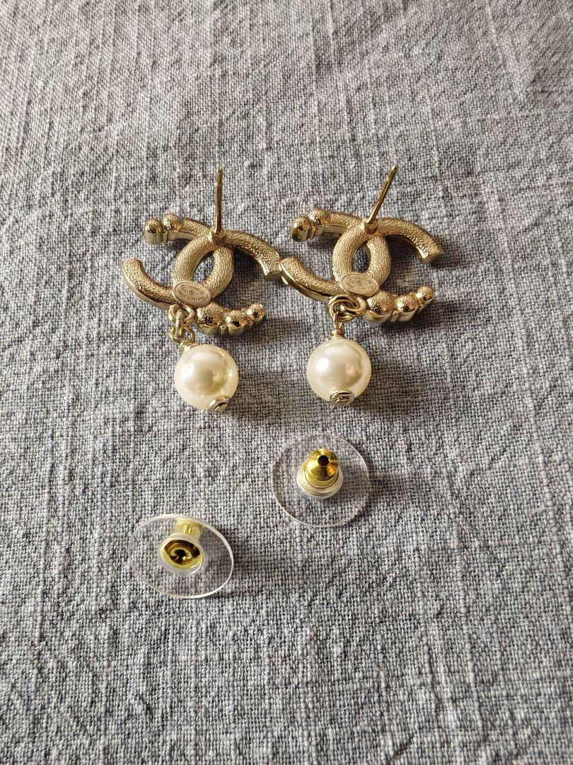 CCロゴ パール & ストラス ピアスAB5737 シャネル ピアス CHANEL EARRING AB5737 ココマーク メタル
