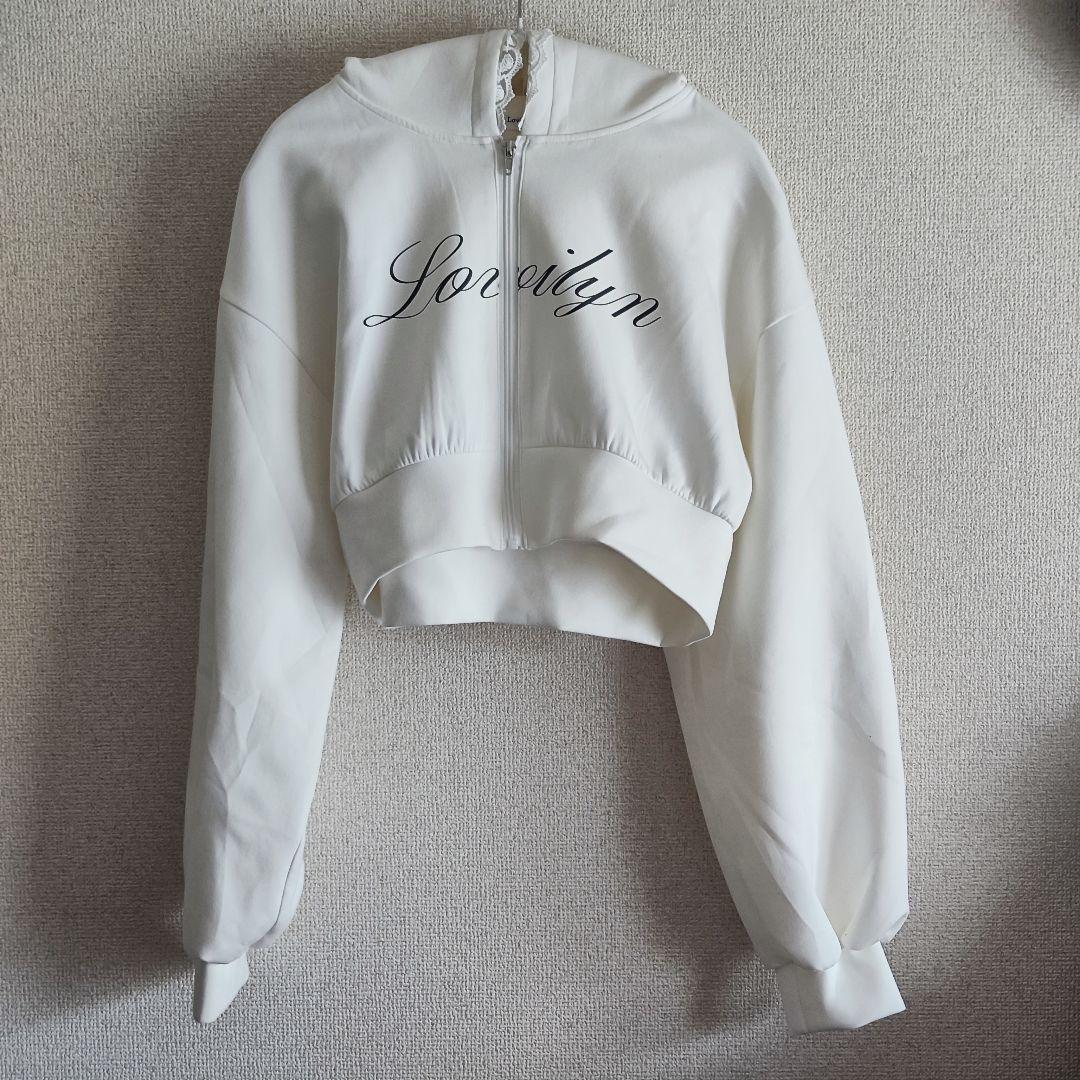 Lovilyn バブみフードレースレタリングパーカー Loveilyn バブみフードレースレタリングパーカー