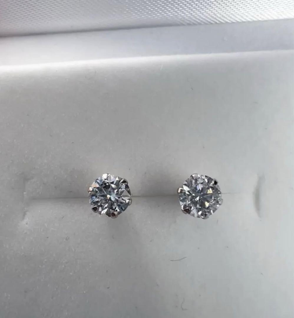 計１．6ｃｔ　PT 天然ダイヤモンドピアス 最高級DカラーPT 天然ダイヤモンドピアス計0.6ct+ ダイヤモンド